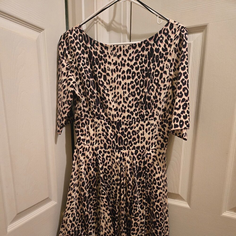 Pretty Dress Company Hepburn Leopard swing dress, EUC, Size S/UK 10